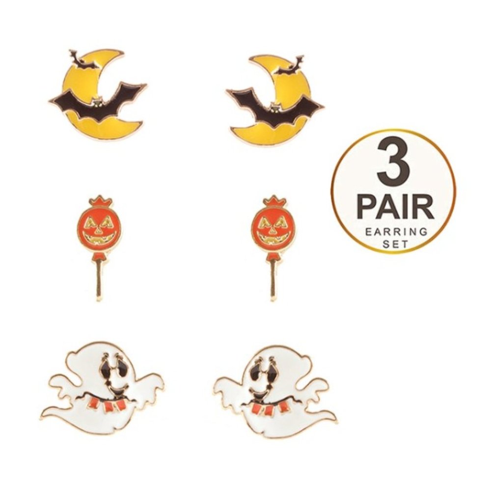 Halloween theme 3 pair earring set